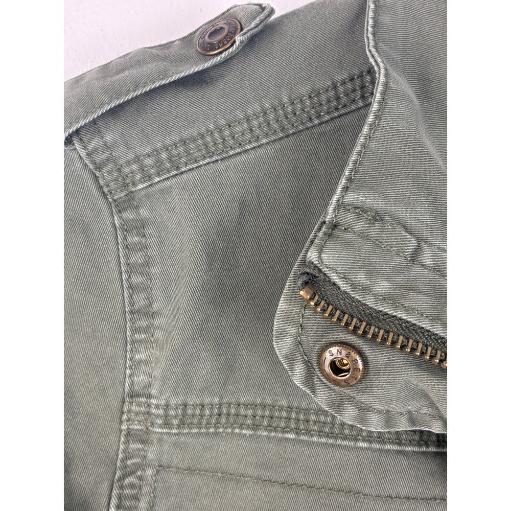 Kensie Jeans Olive Military Utility Jacket Size Small Cotton Stretch - Picture 9 of 13